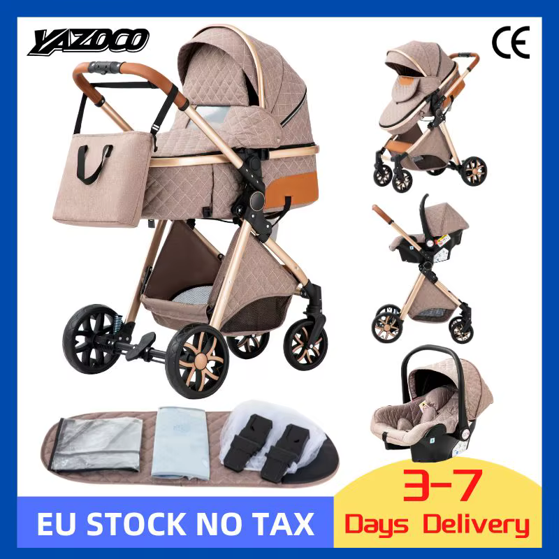 Kinderwagen 3 in 1, Kinderwagen mit vier Rädern, 2-in-1-Babyauto, leichte Kinderwagen, Multifunktions-Kinderwagen, Kinderwagen, Poussette