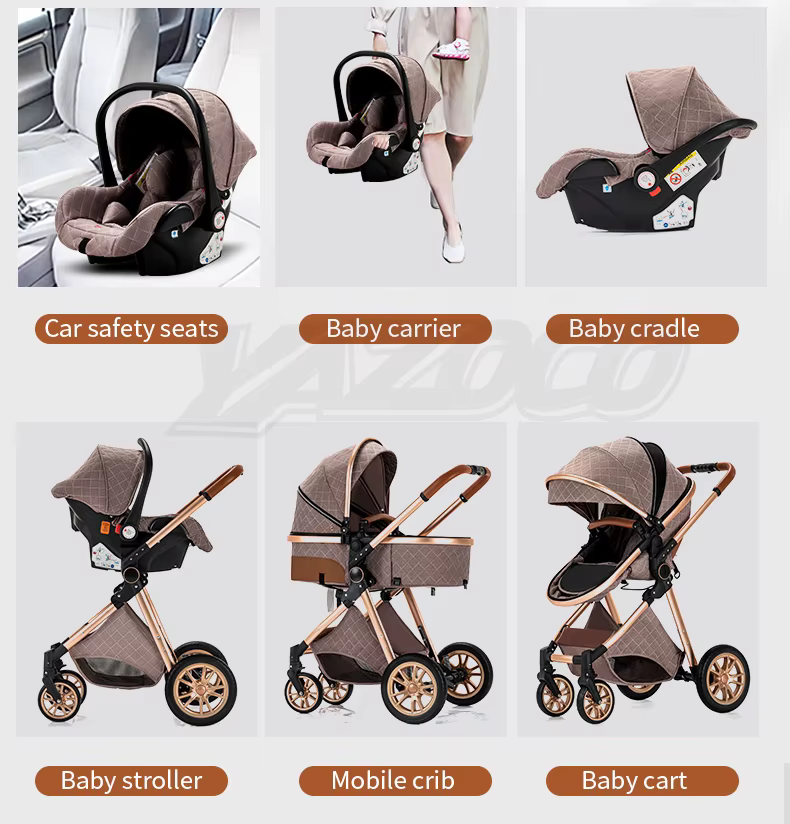 Kinderwagen 3 in 1, Kinderwagen mit vier Rädern, 2-in-1-Babyauto, leichte Kinderwagen, Multifunktions-Kinderwagen, Kinderwagen, Poussette - AliEx #3