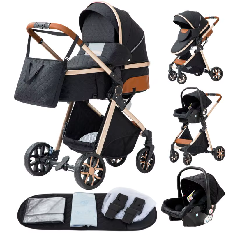 Kinderwagen 3 in 1, Kinderwagen mit vier Rädern, 2-in-1-Babyauto, leichte Kinderwagen, Multifunktions-Kinderwagen, Kinderwagen, Poussette - AliEx #5