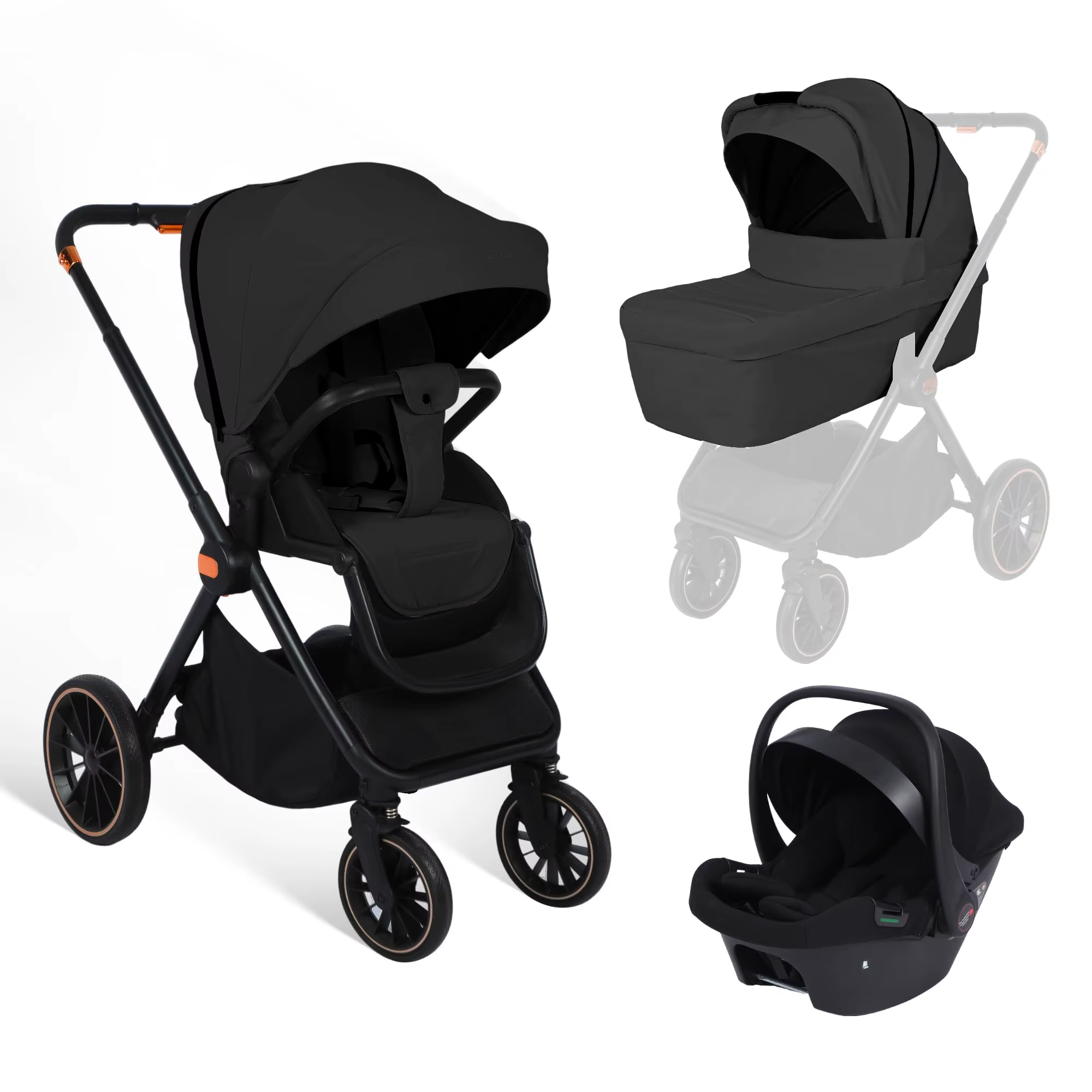 Babyautos Kinderwagen 3 in 1 Babywagen Kinderwagen für Neugeborene von 0 bis 3 Jahren mit Autositz - AliExpress 1501 #2