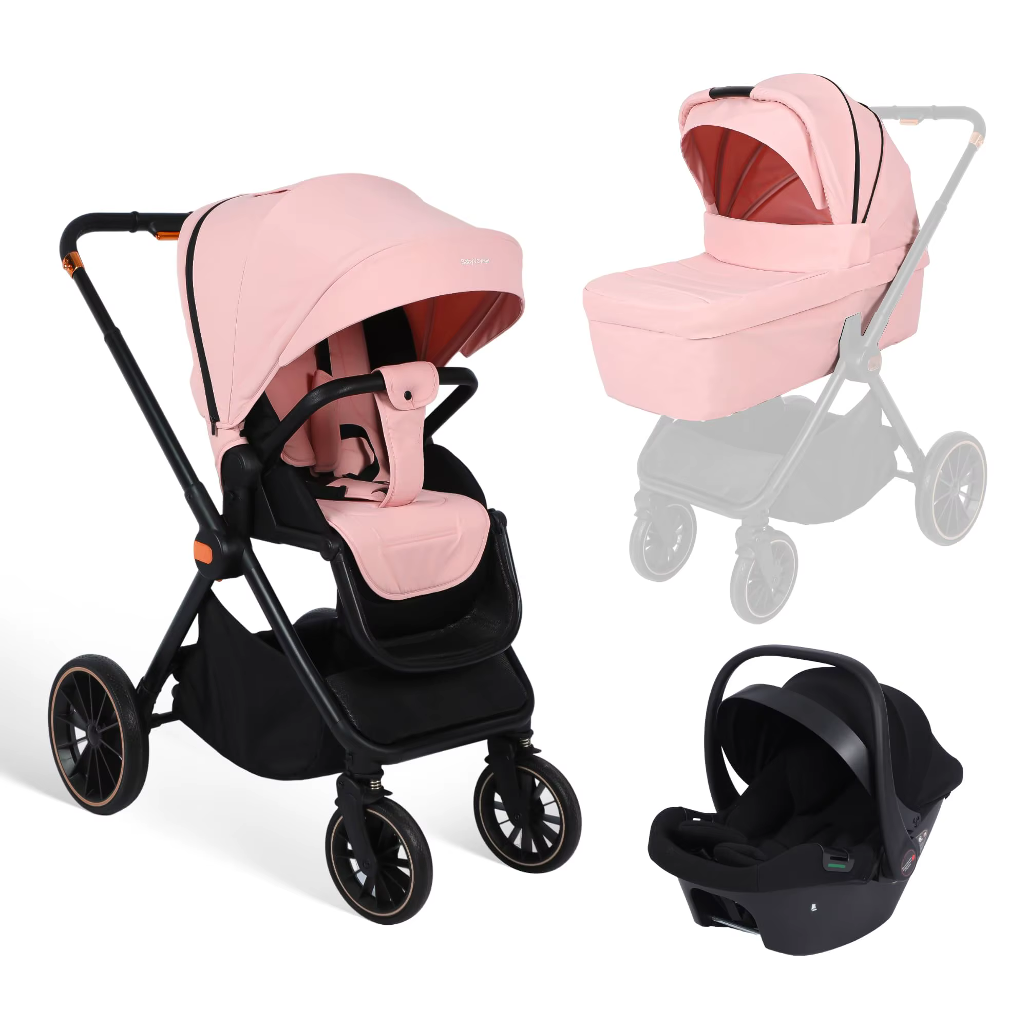 Babyautos Kinderwagen 3 in 1 Babywagen Kinderwagen für Neugeborene von 0 bis 3 Jahren mit Autositz - AliExpress 1501 #3